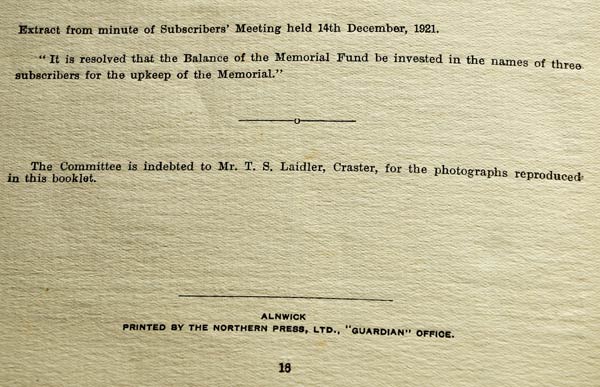 Spitalford Memorial Dedication Commemorative Booklet - Page 16